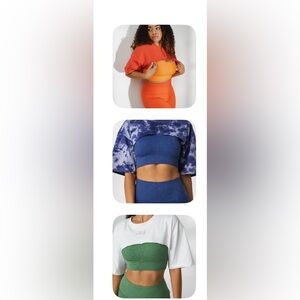 3 Crew Neck Crop T-Shirt